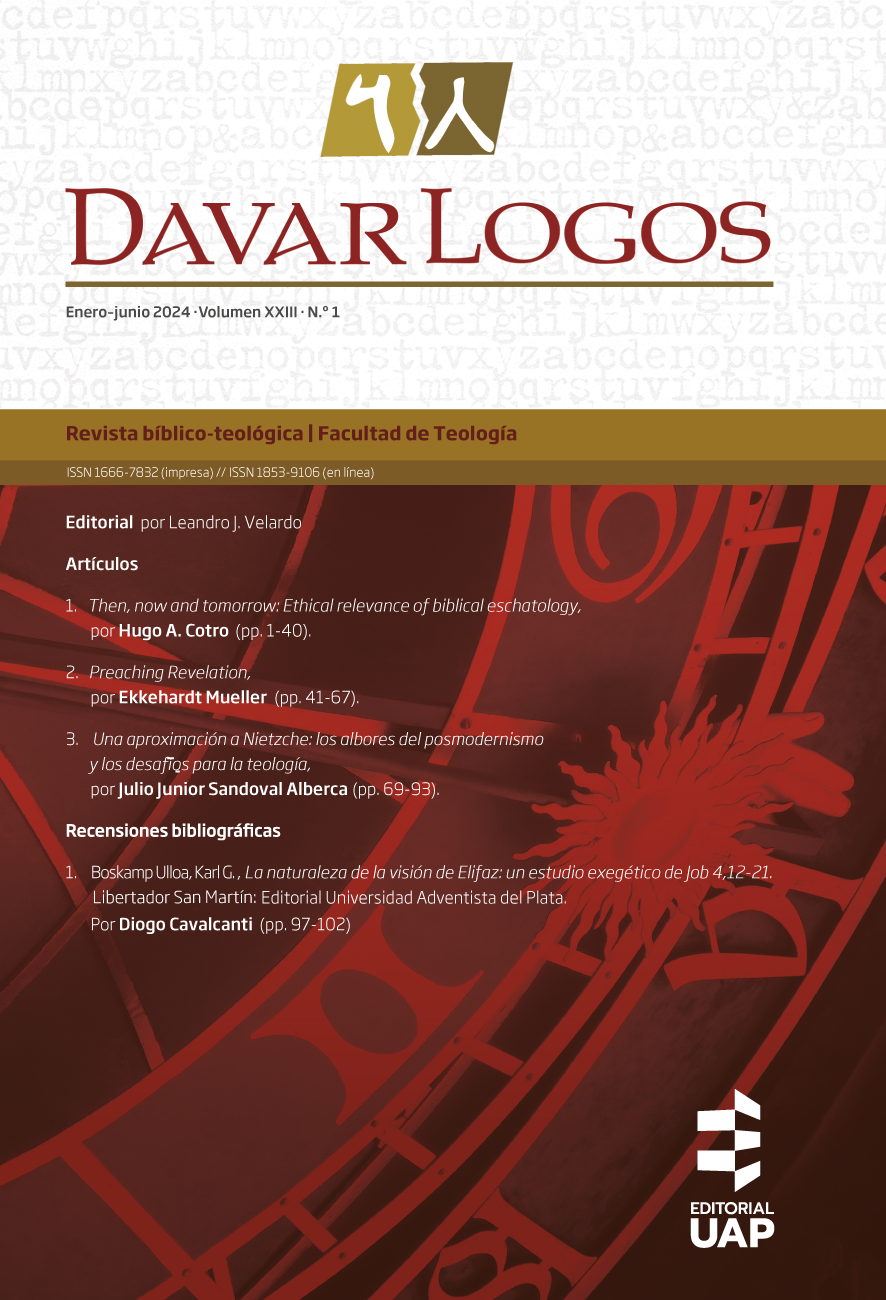 					View Vol. 23 No. 1 (2024): DavarLogos
				